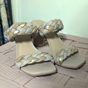 Beige Open toe heels